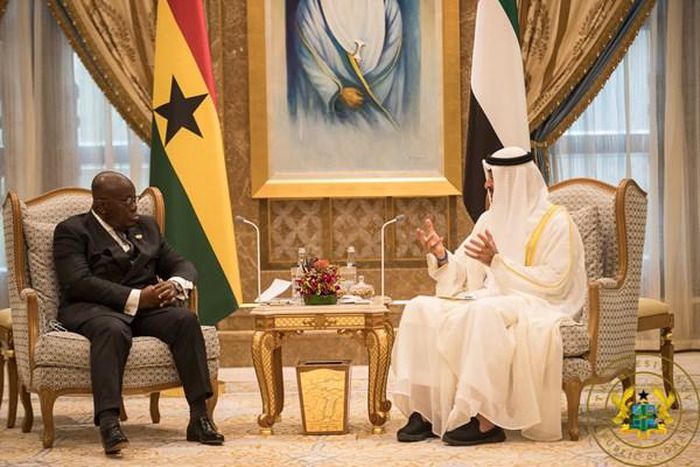 President Nana Addo Dankwa Akufo-Addo with Sheikh Mohammed bin Zayed Al Nahyan