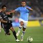 Manchester City midfielder Leroy Sane (R) has been repeatedly linked with a move to Bayern Munich