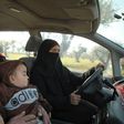 Ghossoon drives her family in search of shelter in the town of Maaret Misrin town in Syria's Idlib province