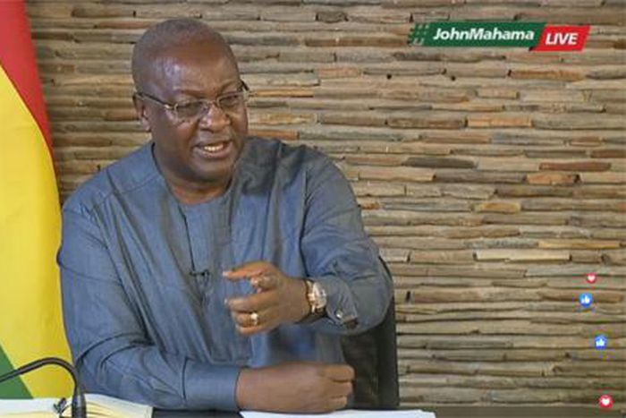 John Mahama during the live session