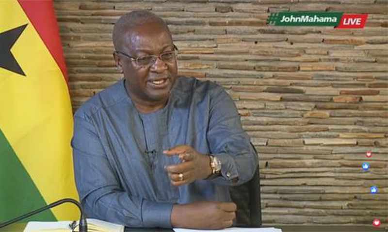 John Mahama during the live session