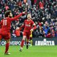 Liverpool's Mohamed Salah (L) has scored four goals in his past three games