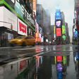 A nearly empty Times Square is seen on March 23, 2020 in New York City