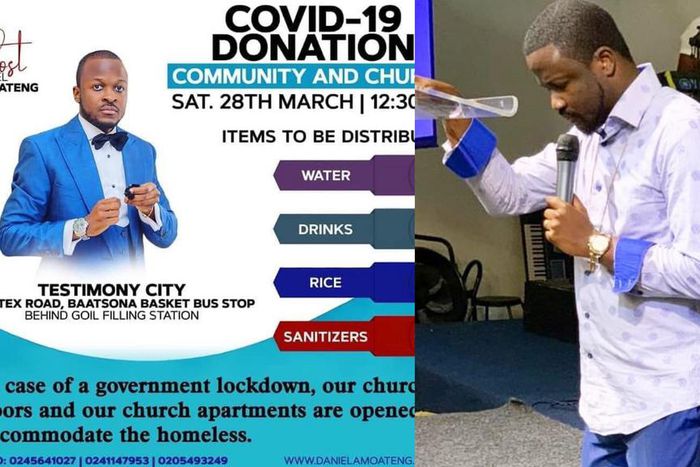 Pastor Brian Amoateng to finally donate sanitizers