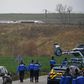 Police at the site where a TGV train derailed near Ingenheim, eastern France, on Thursday.