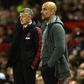 Manchester United manager Ole Gunnar Solskjaer (left) is preparing to go head to head with Manchester City boss Pep Guardiola