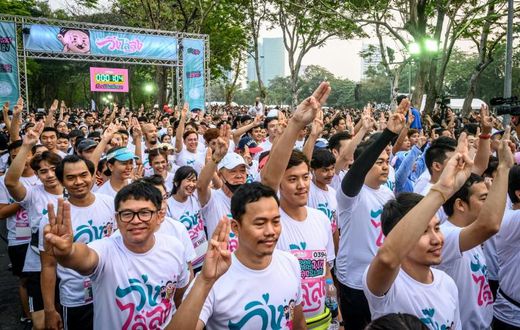 Thousands took part in a 'run against dictatorship' in Thailand's capital Bangkok