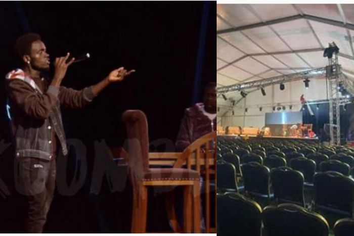 Comedians perform for completely empty chairs as COVID-19 wouldn’t allow fans to attend