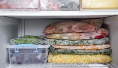 Frozen berries and vegetables