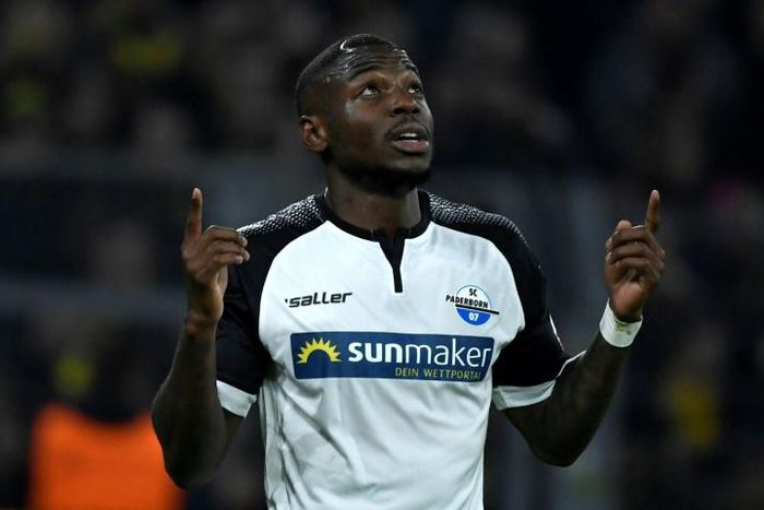 Paderborn striker Streli Mamba scored twice Friday as Borussia Dortmund were held to a 3-3 draw at home by the league's bottom side.