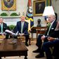 Ireland's Prime Minister Leo Varadkar and US President Donald Trump talked but there was no shaking of hands