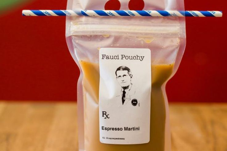 The "Fauci Pouchy" cocktail is one of the offerings at Washington speakeasy Capo -- it's being sold for takeout during the virus lockdown