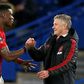 Manchester United manager Ole Gunnar Solskjaer (right) says Paul Pogba is working hard to get back to full fitness