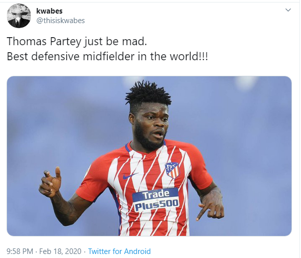 Fans heap praise on Thomas Partey
