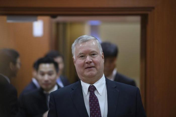 US special representative for North Korea Stephen Biegun arrives for a December 2019 meeting at South Korea's foreign ministry