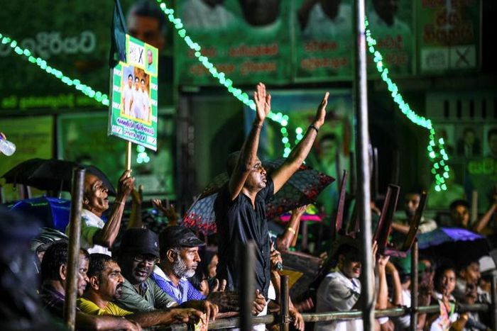 The attackers stormed the home of a writer who had presented his book to Sri Lanka's ruling party candidate Sajith Premadasa