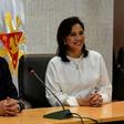 Philippine Vice-President Leni Robredo (right) with Philippine Drug Enforcement Agency (PDEA) chief Aaron Aquino in Manila