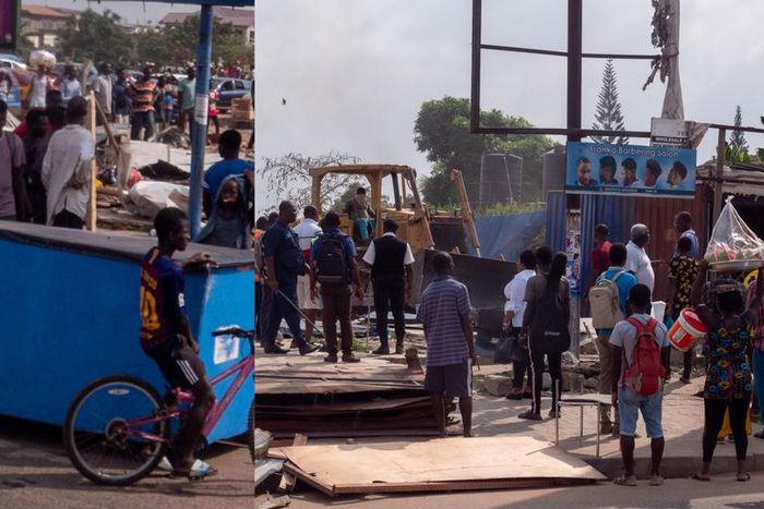 No Christmas for East Legon squatters; ADMA demolishes their homes and shops