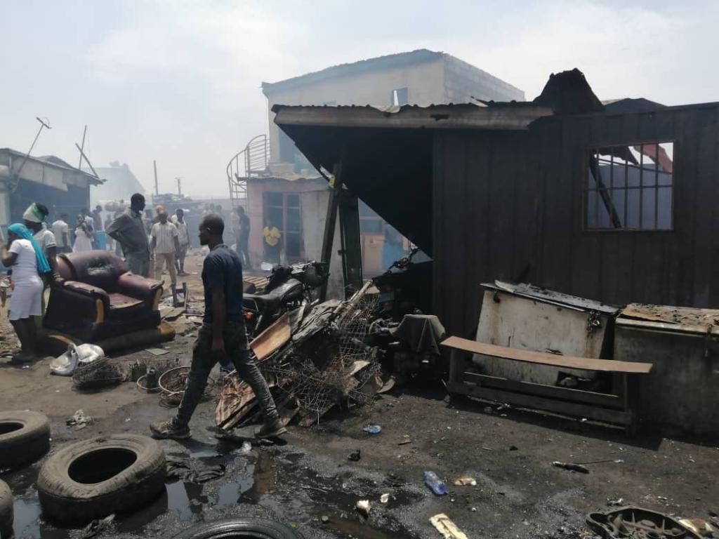 Scene after fire outbreak