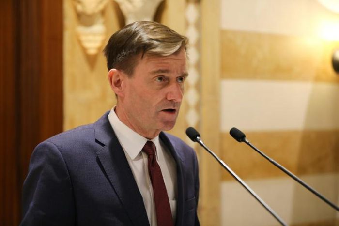 US Under Secretary of State for Political Affairs David Hale, pictured in December 2019, underscored that compensation for the victims of terrorism remains a US priority