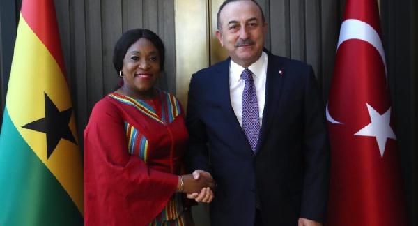Ghana’s Minister for Foreign Affairs, Shirley Ayorkor Botchwey with her Turkish counterpar