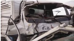Driver intentionally collides with a truck to kill officer escorting him to station for traffic offense