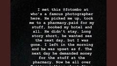 Post of alleged scammer