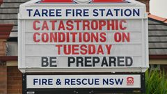 The town of Taree, 350 kilometres north of Sydney, was readying for "catastrophic" fire conditions