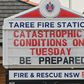 The town of Taree, 350 kilometres north of Sydney, was readying for "catastrophic" fire conditions