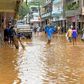 Handout picture released on January 18, 2020 by Espirito Santo State Government showing a flooded street after heavy rain and floods, at the city of Iconha, state of Espirito Santo, Brazil