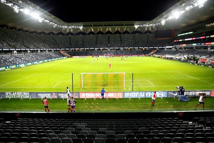 An empty Bankwest Stadium, where Sydney FC played Western Sydney Wanderers