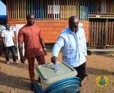 Photos show President Akufo Addo and his wife Rebecca voting at Kyebi