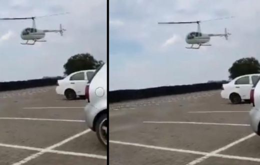 Parents use helicopter to deliver books to student on campus after he forgot them at home
