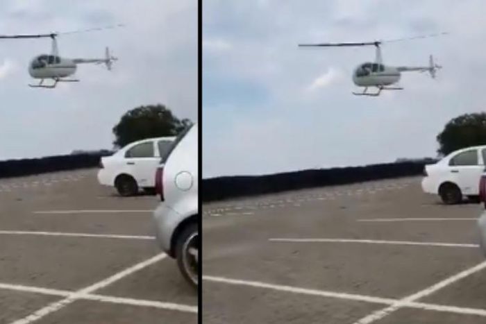 Parents use helicopter to deliver books to student on campus after he forgot them at home