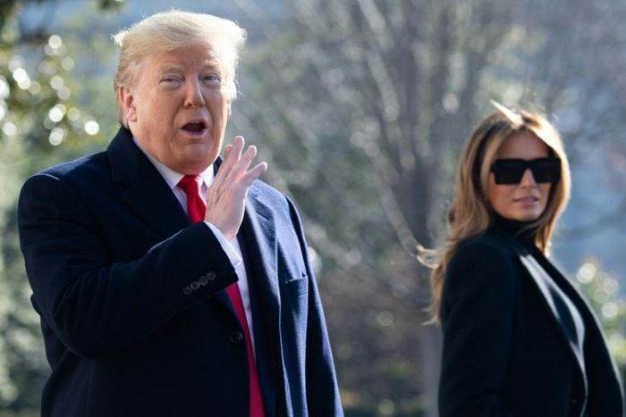 US President Donald Trump and First Lady Melania Trump leave for India