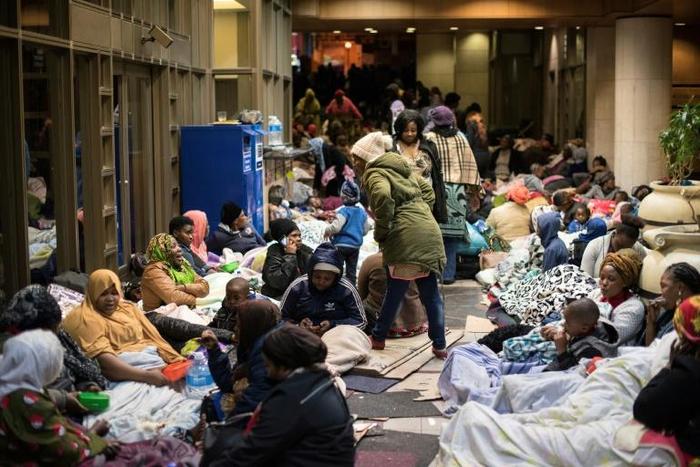 Asylum-seekers have staged sit-down protests outside the  office of the UNHCR in Cape Town and Pretoria
