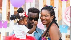 Sarkodie with wife Tracy Sarkcess and their daughter Titi Sarckcess