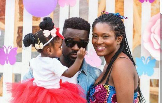 Sarkodie with wife Tracy Sarkcess and their daughter Titi Sarckcess