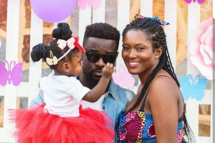 Sarkodie with wife Tracy Sarkcess and their daughter Titi Sarckcess