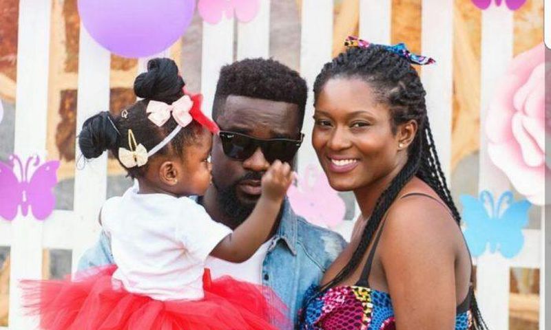 Sarkodie with wife Tracy Sarkcess and their daughter Titi Sarckcess
