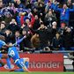 Jorge Molina (right) celebrates scoring in Getafe's 3-0 win over Valencia on Saturday.