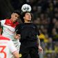 Midfielder Axel Witsel (R) helped Borussia Dortmund to a 5-0 win over Fortuna Duesseldorf on Saturday