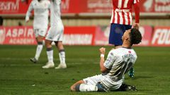 Cultural Leonesa defender Virgil Theresin celebrates