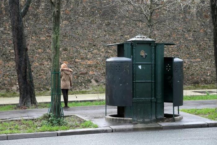 The one-man originals had a rather phallic pepperpot design. This picture shows Paris's last remaining "pissotiere"