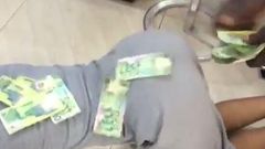 Nana Aba's baby daddy Osebo sprays cash on Akuapem Poloo as she twerks