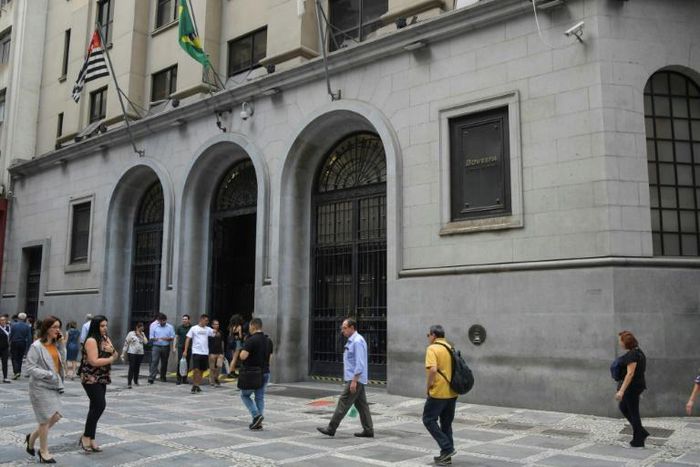 The Sao Paulo Stock Exchange in downtown Sao Paulo, Brazil on March 9, 2020