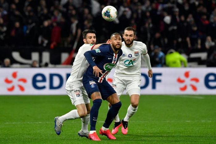 Paris Saint-Germain star Neymar in action in a French Cup tie against Lyon last month. The French season remains suspended but there is now hope that matches will be able to resume in June