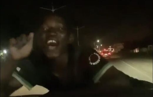 Fan goes crazy by jumping on Fantana’s moving car to show her love