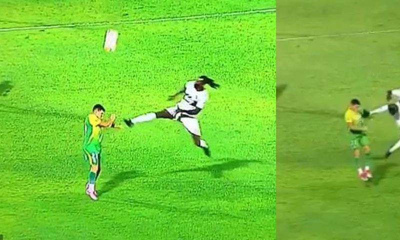 Emmanuel Adebayor sent off after ‘kung fu’ tackle on opponent (Video)