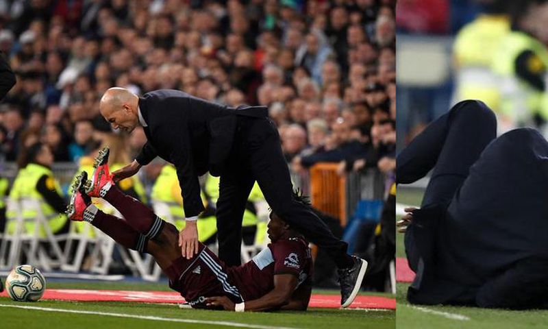 Ghana defender Joseph Aidoo mistakenly hacks down Zidane during La Liga game